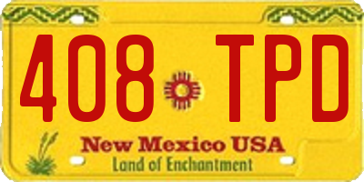 NM license plate 408TPD