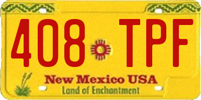 NM license plate 408TPF