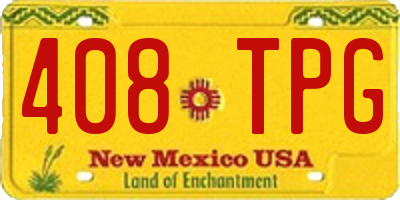 NM license plate 408TPG