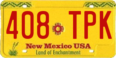 NM license plate 408TPK