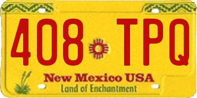 NM license plate 408TPQ