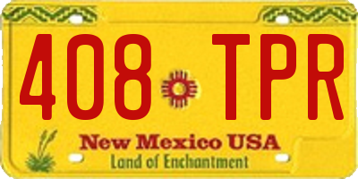 NM license plate 408TPR