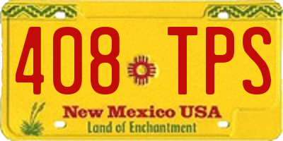 NM license plate 408TPS