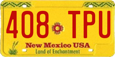 NM license plate 408TPU