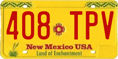 NM license plate 408TPV