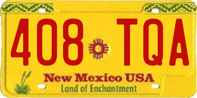 NM license plate 408TQA