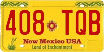NM license plate 408TQB