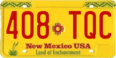 NM license plate 408TQC