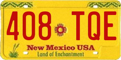 NM license plate 408TQE