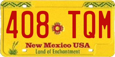 NM license plate 408TQM