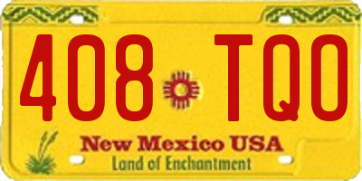 NM license plate 408TQO