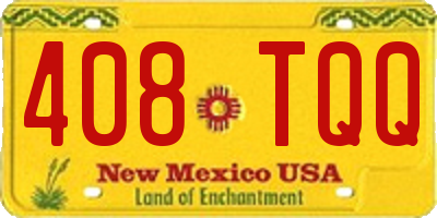 NM license plate 408TQQ
