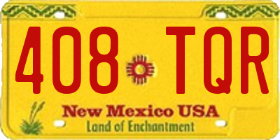 NM license plate 408TQR