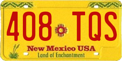 NM license plate 408TQS