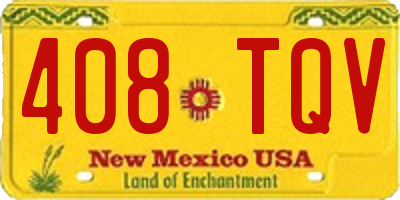 NM license plate 408TQV