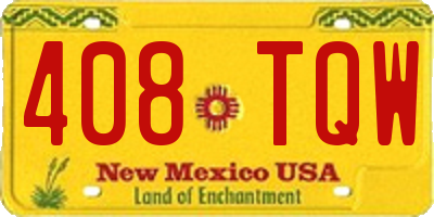 NM license plate 408TQW