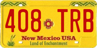 NM license plate 408TRB