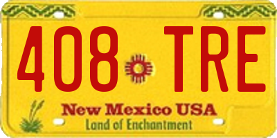 NM license plate 408TRE