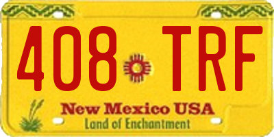 NM license plate 408TRF