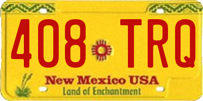 NM license plate 408TRQ