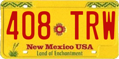 NM license plate 408TRW