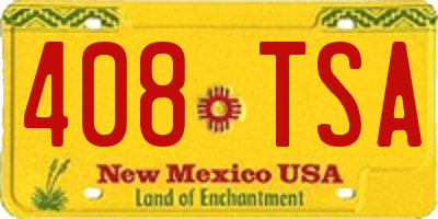 NM license plate 408TSA