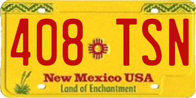 NM license plate 408TSN