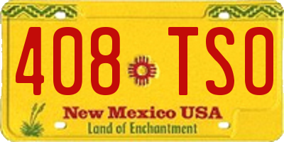 NM license plate 408TSO