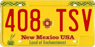 NM license plate 408TSV