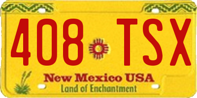 NM license plate 408TSX