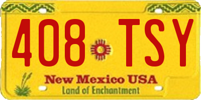 NM license plate 408TSY