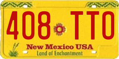 NM license plate 408TTO
