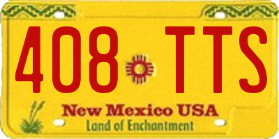 NM license plate 408TTS