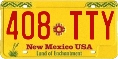 NM license plate 408TTY