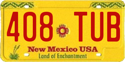 NM license plate 408TUB