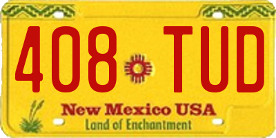 NM license plate 408TUD