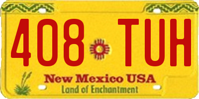NM license plate 408TUH