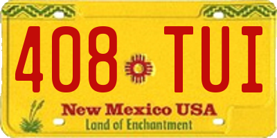 NM license plate 408TUI