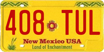 NM license plate 408TUL