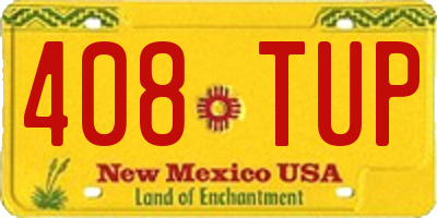 NM license plate 408TUP