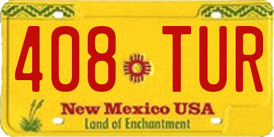 NM license plate 408TUR