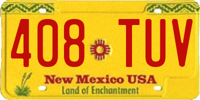NM license plate 408TUV