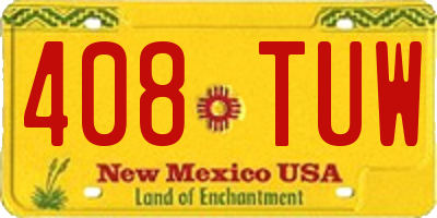 NM license plate 408TUW