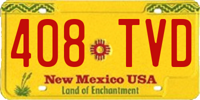 NM license plate 408TVD