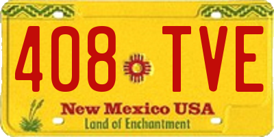 NM license plate 408TVE