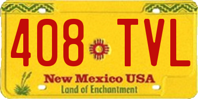 NM license plate 408TVL