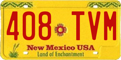 NM license plate 408TVM