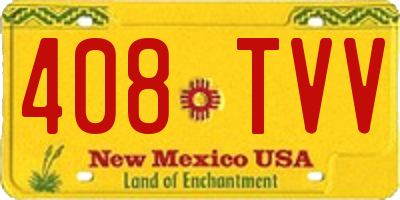 NM license plate 408TVV