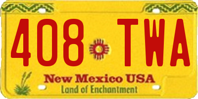 NM license plate 408TWA