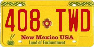 NM license plate 408TWD